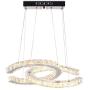 Modern 2 C Rings Crystal Chandelier Lighting LED Pendant Light Fixture Adjustable Stainless Steel Ceiling Hanging Lamp for Dinning Room Living Room Staircase Bedroom(2C Changeable)
