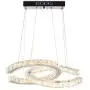 Modern 2 C Rings Crystal Chandelier Lighting LED Pendant Light Fixture Adjustable Stainless Steel Ceiling Hanging Lamp for Dinning Room Living Room Staircase Bedroom(2C Changeable)