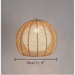 KAYYELAMP 20ft Transparent Plug-in UL On/Off Dimmer Switch Cord Retro Style E26 Lamp Socket Linen Rattan Hollow Double Lampshade Pendant Light for Dining Room Cafe Restaurant Bulbs Not Included