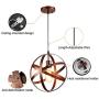 Industrial Vintage Globe Pendant Light Fixture,Metal Spherical Changeable Hanging Ceiling Light Chandelier Fixture for Kitchen Island Living Room Dining Room