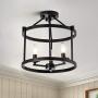Maxax-Semi Flush Mount Ceiling Light (Antique Black 3 Lights)
