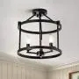 Maxax-Semi Flush Mount Ceiling Light (Antique Black 3 Lights)