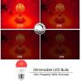 LED Red Light Bulb Dimmable 40W Equivalent A15 Red Light Bedroom Night Light Party Decoration Porch Holiday Lighting E26 Base 5W 4Pack