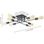 Lampundit Sputnik Chandelier 8 Lights Semi Flush Mount Ceiling Light Black Modern Industrial Style Lighting Fixture for Dining Room Living Room Kitchen Bedroom