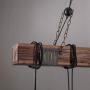 JiuZhuo Farmhouse Style Chandelier Rustic Wood Beam Large Linear Island Pendant Light 10-Light Chandelier Lighting Retro Industrial Style Chandeliers for Bar Kitchen Dining Room