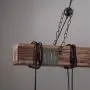 JiuZhuo Farmhouse Style Chandelier Rustic Wood Beam Large Linear Island Pendant Light 10-Light Chandelier Lighting Retro Industrial Style Chandeliers for Bar Kitchen Dining Room