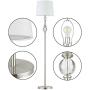 Dimmable White Floor Lamp Reyokale - Crystal Ball Floor Lamp for Living Room Modern, Silver Standing Floor Lamp with Dimmer, Metal Pole Tall Floor Lamp for Bedroom Office (LED Bulb Included)