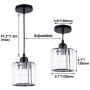 Mini Pendant Light Crystal Pendant Lighting Fixture Flush Mount Ceiling Lighting Fixture Adjustable Hanging Light for Dining Room Bedroom Kitchen Island Living Room Hallway,E26 Bulb,Black