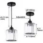 Mini Pendant Light Crystal Pendant Lighting Fixture Flush Mount Ceiling Lighting Fixture Adjustable Hanging Light for Dining Room Bedroom Kitchen Island Living Room Hallway,E26 Bulb,Black