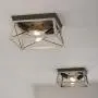 Briarwood Collection Whitewashed Two-Light Farmhouse Flush Mount Ceiling Light