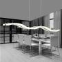 DNYSYSJ Modern Wave LED Pendant Light Dimmable Fixture Modern LED Chandelier LED Hanging Light Fixture for Contemporary Living Room Dining Room Kitchen Island Table(Dimmable Remote Control)