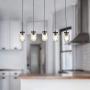 LUVISI 5 Lights Mason Jar Pendant Light,Industrial Farmhouse Kitchen Island Chandelier Hanging Lamp for Kitchen Island Dining Room Living Room Cafe Pub