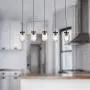 LUVISI 5 Lights Mason Jar Pendant Light,Industrial Farmhouse Kitchen Island Chandelier Hanging Lamp for Kitchen Island Dining Room Living Room Cafe Pub