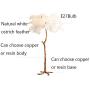 XIHOME Modern Luxury Real Ostrich Feather Gold Floor Lamp Metal Resin Nordic Standing Lamp Villa Repot Hotel Decor Lighting Romantic Princess Bedroom Bedside Floor Lamp 160cm(w/ LED Bulbs Gfit)-White
