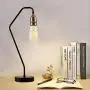 Indoor Table Lamp Black & Matt Silver E26 Socket Reading Desk Light Fixture for Living Room Bedroom