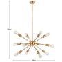 YAOHONG Sputnik Chandelier Mount Ceiling Light 12 Lights Modern Brushed Brass Ceiling Light Fixture Gold Retro Industrial Pendant Lighting for Dining Room Kitchen Living Room Bedroom