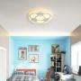 LITFAD Soccer-Patterned 20.47'' Wide Dimmable LED Ceiling Light Fixture in White for Boys Bedroom,Kids Room,Children Bedroom