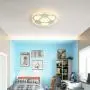 LITFAD Soccer-Patterned 20.47'' Wide Dimmable LED Ceiling Light Fixture in White for Boys Bedroom,Kids Room,Children Bedroom