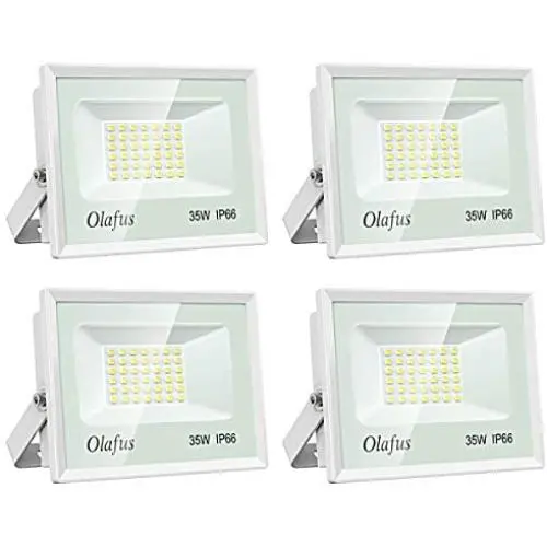 Olafus 4 Pack 35W LED Flood Lights, 3800LM Ultra Bright Floodlight, IP66 Waterproof Outdoor Security Lights, 5000K Daylight White Exterior Lighting for Patio, Backyard, Garden, Porch, Yard Olafus 4 Pack 35W LED Flood Lights, 3800LM Ultra Bright Floodlight, IP66 Waterproof Outdoor Security Lights, 5000K Daylight White Exterior Lighting for Patio, Backyard, Garden, Porch, Yard
