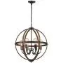 Riomasee Orb Chandeliers 6-Light Rustic Farmhouse Chandelier Lighting Stardust Finish Dining Room Lighting Fixtures Hanging for Foyer,Dining,Living Room