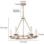 LOG BARN 6-Light Dining Room Chandelier Gold, Wagon Wheel Pendant Lighting for Kitchen Table, Vintage Gold Finish & Candle Style Bulbs, 23.5” Dia