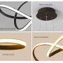 Ziplighting LED Modern Pendant Light with Remote Dimmable Pendant Lighting Stepless Dimming Chandelier Contemporary Adjustable Ceiling Fixture Light for Dining Living Room Kitchen Island