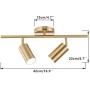 BOKT Flush Mount Ceiling Light 2 Heads Golden Track Lighting Fixture Modern Adjustable Ceiling Spotlight for Bedroom Living Room (2 Lights)