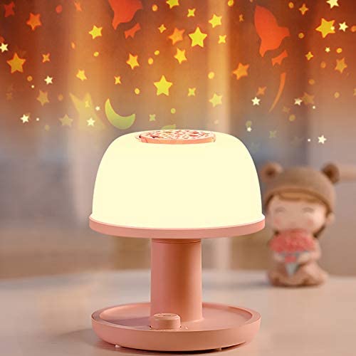 Toddler Night Light Lamp, LICKLIP Dimmable LED Bedside Lamp with Star Projector, Kids Night Lights with Timer Design & Color Changing, Portable Rechargeable Lamp, Cute Gifts for Bedroom, Birthdays