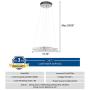 KAI Crystal Chandelier Island Pendant Light Contemporary Not Dimmable LED Lamp with 6000K 36W 4320LM Adjustable Height Chrome 2 Rings Modern Flush Mount Ceiling Lighting for Dining Room Lobby,1 Pack