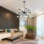 YAOHONG Sputnik Chandelier Mount Ceiling Light 12 Lights Modern Ceiling Light Fixture Black Retro Industrial Pendant Lighting for Dining Room Kitchen Living Room Bedroom