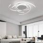 Modern LED Dimmable Ceiling Light with Remote Control Kitchen Island Lamp Dining Table Creative Spiral Flower Shape Design Metal Acrylic Ceiling Chandelier Lighting for Living Room bedroom light White