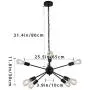 YIINO 8 Lights Chandeliers Sputnik Chandelier Modern Ceiling Lighting Semi Flush Mount Pendant Lighting Vintage Ceiling Chandelier Black Light Fixture for Dining Living Room