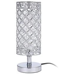 Tomshine Crystal Table Lamps Silver Bedside Nightstand Lamp Desk Lamp for Living Room Bedroom Decorative Dining Room Kitchen Table Lamps