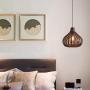 Modern Weave Wicker Hanging Lamp -KWOKING Lighting 1 Light Indoor Lighting Fixture Gourd Rattan Pendant Chandelier Natural Woven Light for Hallway Dining Room - 14''Width