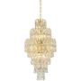 Hourglass Gold Pendant Chandelier 13'' Wide Modern Clear Crystal 9-Light Fixture for Dining Room House Foyer Kitchen Island Entryway Bedroom Living Room - Vienna Full Spectrum