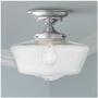 Schoolhouse Floating Modern Ceiling Light Semi Flush Mount Fixture Chrome 12'' Wide Clear Glass for Bedroom Kitchen Living Room Hallway Bathroom - Regency Hill