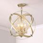 Modern Flush Mount Crystal Chandelier 4 Lights Pendant Light with Champagne Gold Finish Hanging Fixture for Dining Room, Living Room