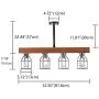Wellmet Farmhouse Chandelier with Metal Cages, Rustic Chandelier for Dinning Room, 4 Lights Chandeliers Hanging Light for Living Room, Kitchen Island Lighting, Pool Table Light (Brown Smooth Finished)