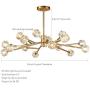 18 Light Crystal Sputnik Chandelier Modern Pendant Lighting Fixture Flush Mount G9 LED Ceiling Light Lamp for Living Room Bedroom Dining Room Bar Gold