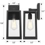 Emliviar 2 Pack Outdoor Wall Light Fixtures, Outside Wall Lights for House, Black Finish with Clear Glass, WE212B-2PK BK