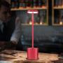 Cordless Table Lamp, LED Metal USB Rechargeable 2600mAh 2-Levels Brightness Night Light Desk Lamp Reading Lamp for Restaurant/Bedroom/Dormitory (Burgundy)
