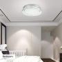 Crystal Chandelier 13-Inch Minimalis LED Ceiling Light Dimmable Auffel Flush Mount Light Fixture 2640LM 4000K Daylight White Glass Steel Chandelier for Kitchen Island,Garage,Bedroom,Hallway