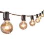 Outdoor String Lights 25 Feet G40 Globe Patio Lights with 26 Edison Glass Bulbs(1 Spare), Waterproof Connectable Hanging Lights for Backyard Porch Balcony Party Decor, E12 Socket Base, Black