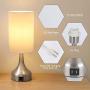 Yoxdalmk 3-Way Dimmable Touch Control Table Lamp Set of 2, Modern Bedside Desk Lamp with Dual USB Charging Ports, White Fabric Lampshade Nightstand Lamp for Bedroom, Living Room (LED Bulbs Included) Yoxdalmk 3-Way Dimmable Touch Control Table Lamp Set of 2, Modern Bedside Desk Lamp with Dual USB Charging Ports, White Fabric Lampshade Nightstand Lamp for Bedroom, Living Room (LED Bulbs Included)