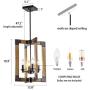 8-Light Farmhouse Wood Chandelier, with Oil Rubbed Bronze Finish, Rustic Light Fixtures for Kitchen Island, Dining Room, Living Room and Bedroom