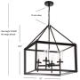 JONATHAN Y JYL7413A Anna 21'' 4-Light Metal/Glass LED Pendant, Traditional, Classic for Kitchen, Living Room, 4 Bulb, Oil Rubbed Bronze/Clear