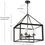 JONATHAN Y JYL7413A Anna 21'' 4-Light Metal/Glass LED Pendant, Traditional, Classic for Kitchen, Living Room, 4 Bulb, Oil Rubbed Bronze/Clear