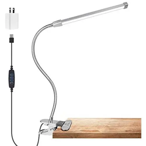 LED Clip on Light - MEILEYII Night Lamp for Desk,Bed,3 Color Lighting and 10 Brightness,Reading Light with Memory & Auto-Off Function and Adjustable Neck,USB Powered(Silver) LED Clip on Light - MEILEYII Night Lamp for Desk,Bed,3 Color Lighting and 10 Brightness,Reading Light with Memory & Auto-Off Function and Adjustable Neck,USB Powered(Silver)