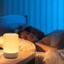 Table Lamp Touch Night Light - 4 Quickly Charge USB Port Bedside Lamps with Dimming Warm White Light 13 Colors RGB Table Lamp for Bedroom Living Room Office Hallways (White)