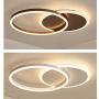 Rings Acrylic Modern Ceiling Light Dimmable LED Ceiling Chandelier with Remote Control Living Room Lamp Dining Table Creative Design Ceiling Lighting for Bedroom Kitchen Island Light (White, 2-Ring)